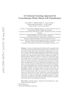 A Continual Learning Approach for Cross-Domain White Blood Cell
  Classification