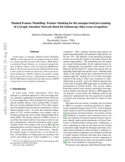 Masked Feature Modelling: Feature Masking for the Unsupervised
  Pre-training of a Graph Attention Network Block for Bottom-up Video Event
  Recognition