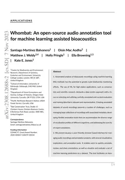 Whombat: An open-source annotation tool for machine learning development
  in bioacoustics