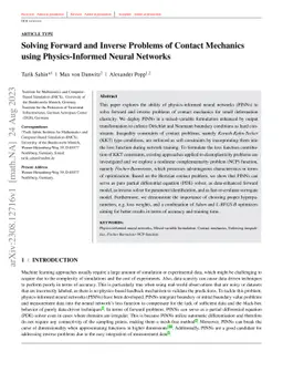 Solving Forward and Inverse Problems of Contact Mechanics using
  Physics-Informed Neural Networks
