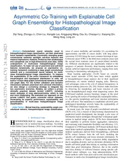 Asymmetric Co-Training with Explainable Cell Graph Ensembling for
  Histopathological Image Classification