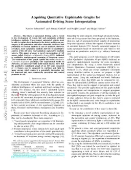 Acquiring Qualitative Explainable Graphs for Automated Driving Scene
  Interpretation