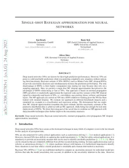 Single-shot Bayesian approximation for neural networks