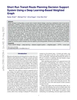 Short Run Transit Route Planning Decision Support System Using a Deep
  Learning-Based Weighted Graph
