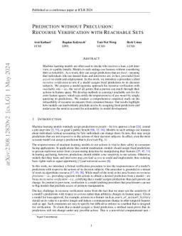 Prediction without Preclusion: Recourse Verification with Reachable Sets