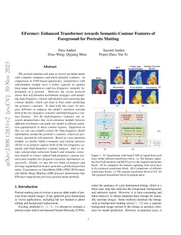 EFormer: Enhanced Transformer towards Semantic-Contour Features of
  Foreground for Portraits Matting