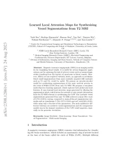 Learned Local Attention Maps for Synthesising Vessel Segmentations