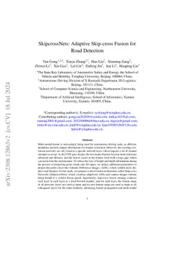 SkipcrossNets: Adaptive Skip-cross Fusion for Road Detection