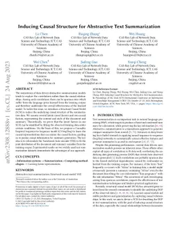 Inducing Causal Structure for Abstractive Text Summarization
