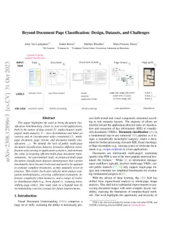Beyond Document Page Classification: Design, Datasets, and Challenges