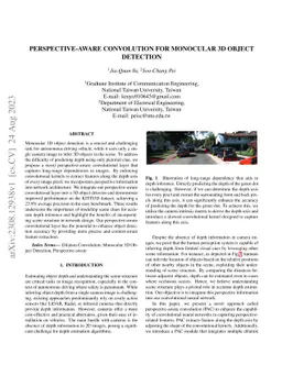 Perspective-aware Convolution for Monocular 3D Object Detection