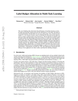 Label Budget Allocation in Multi-Task Learning