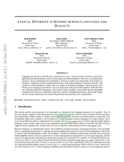 Lexical Diversity in Kinship Across Languages and Dialects