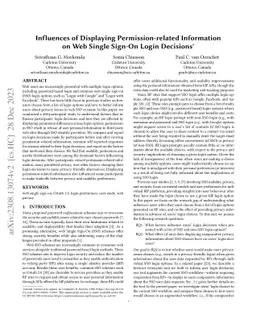 Influences of Displaying Permission-related Information on Web Single
  Sign-On Login Decisions