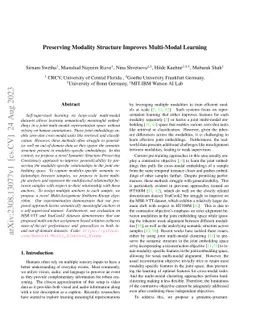 Preserving Modality Structure Improves Multi-Modal Learning