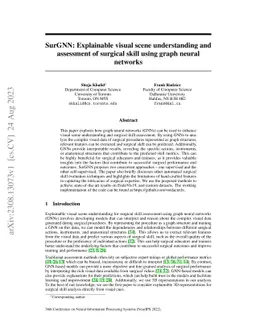 SurGNN: Explainable visual scene understanding and assessment of
  surgical skill using graph neural networks