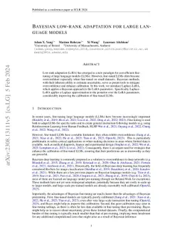 Bayesian Low-rank Adaptation for Large Language Models