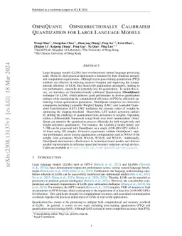 OmniQuant: Omnidirectionally Calibrated Quantization for Large Language
  Models