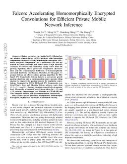 Falcon: Accelerating Homomorphically Encrypted Convolutions for
  Efficient Private Mobile Network Inference