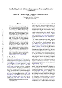 Chunk, Align, Select: A Simple Long-sequence Processing Method for
  Transformers