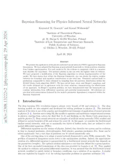 Bayesian Reasoning for Physics Informed Neural Networks