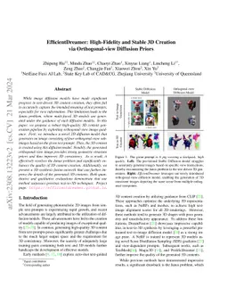 EfficientDreamer: High-Fidelity and Robust 3D Creation via
  Orthogonal-view Diffusion Prior