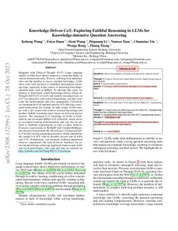 Knowledge-Driven CoT: Exploring Faithful Reasoning in LLMs for
  Knowledge-intensive Question Answering