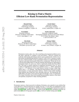 Kissing to Find a Match: Efficient Low-Rank Permutation Representation