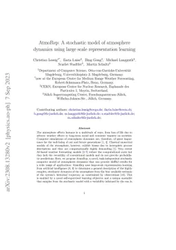 AtmoRep: A stochastic model of atmosphere dynamics using large scale
  representation learning
