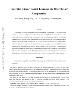 Federated Linear Bandit Learning via Over-the-Air Computation