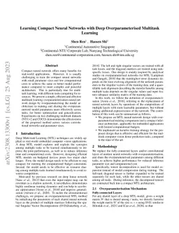 Learning Compact Neural Networks with Deep Overparameterised Multitask
  Learning
