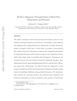 3D Face Alignment Through Fusion of Head Pose Information and Features