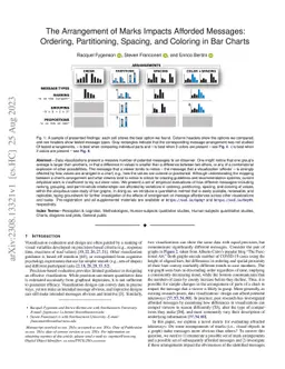 The Arrangement of Marks Impacts Afforded Messages: Ordering,
  Partitioning, Spacing, and Coloring in Bar Charts