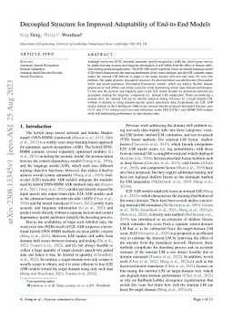 Decoupled Structure for Improved Adaptability of End-to-End Models