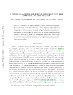 A topological model for partial equivariance in deep learning and data
  analysis