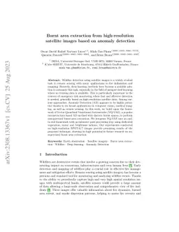 Burnt area extraction from high-resolution satellite images based on
  anomaly detection