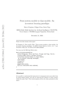 From system models to class models: An in-context learning paradigm