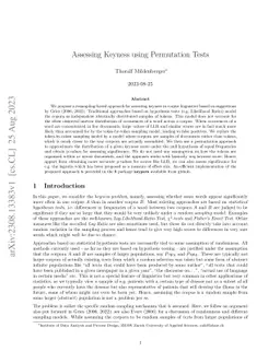 Assessing Keyness using Permutation Tests