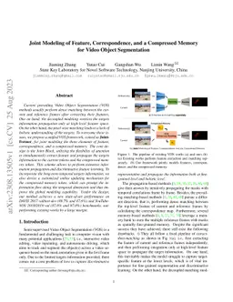 Joint Modeling of Feature, Correspondence, and a Compressed Memory for Video Object Segmentation