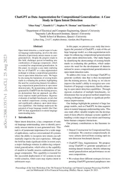 ChatGPT as Data Augmentation for Compositional Generalization: A Case
  Study in Open Intent Detection