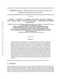 DARWIN Series: Domain Specific Large Language Models for Natural Science