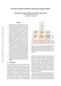 Text Style Transfer Evaluation Using Large Language Models