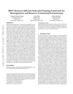 REFT: Resource-Efficient Federated Training Framework for Heterogeneous
  and Resource-Constrained Environments
