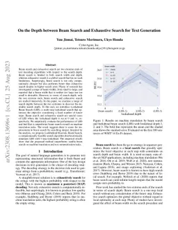 On the Depth between Beam Search and Exhaustive Search for Text
  Generation