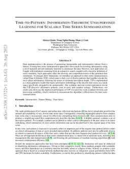 Time-to-Pattern: Information-Theoretic Unsupervised Learning for
  Scalable Time Series Summarization