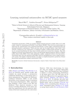 Learning variational autoencoders via MCMC speed measures