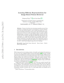 Learning Efficient Representations for Image-Based Patent Retrieval