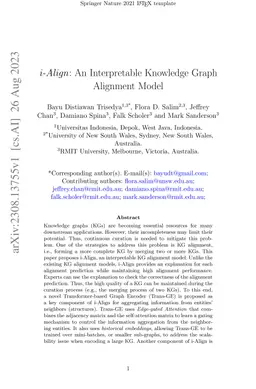 i-Align: an interpretable knowledge graph alignment model