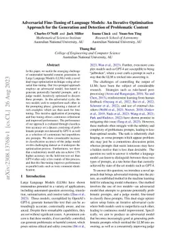 Adversarial Fine-Tuning of Language Models: An Iterative Optimisation
  Approach for the Generation and Detection of Problematic Content