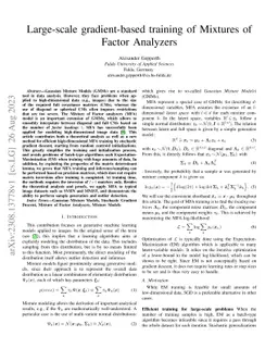 Large-scale gradient-based training of Mixtures of Factor Analyzers